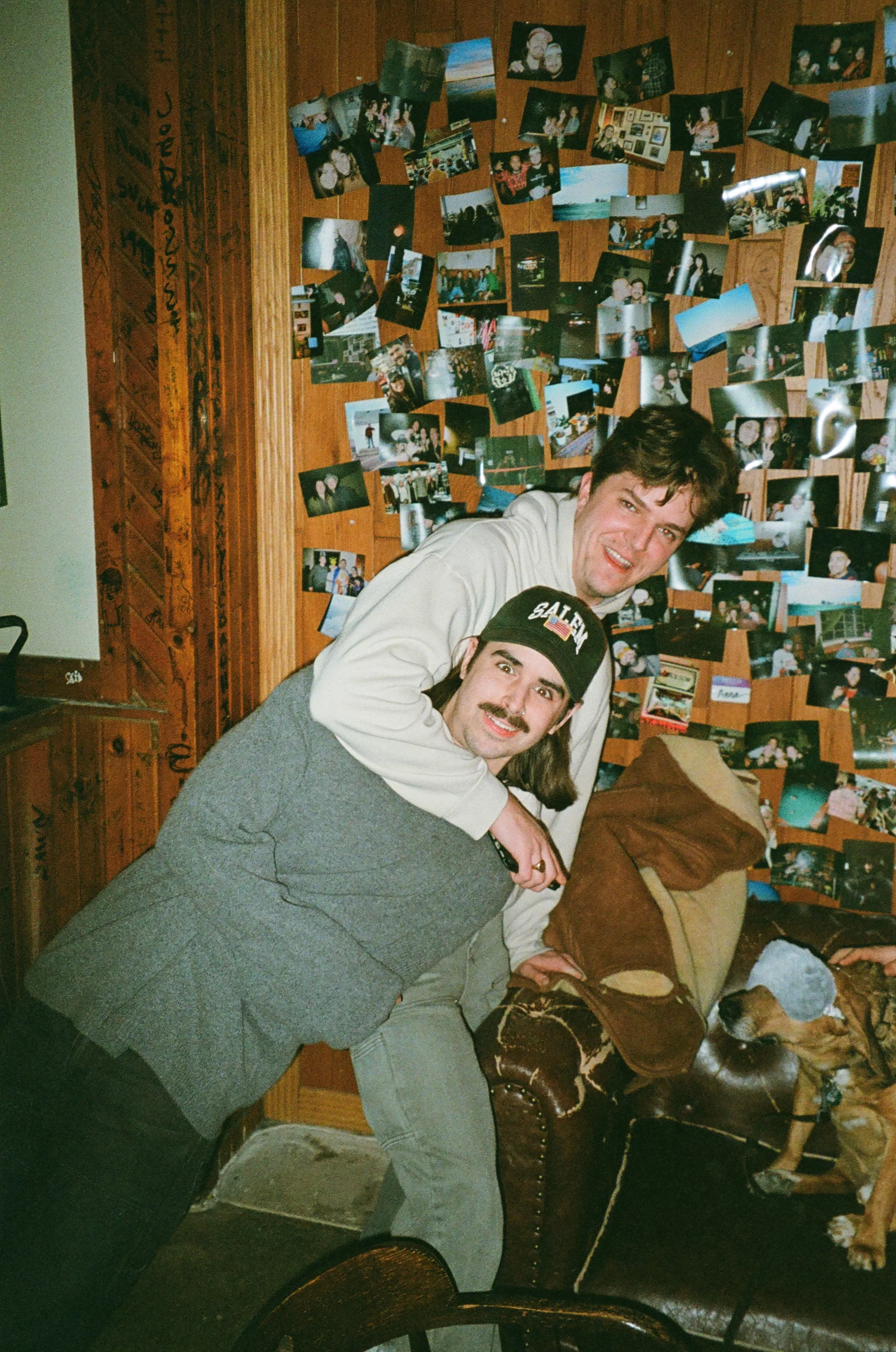 Two friends posing indoors